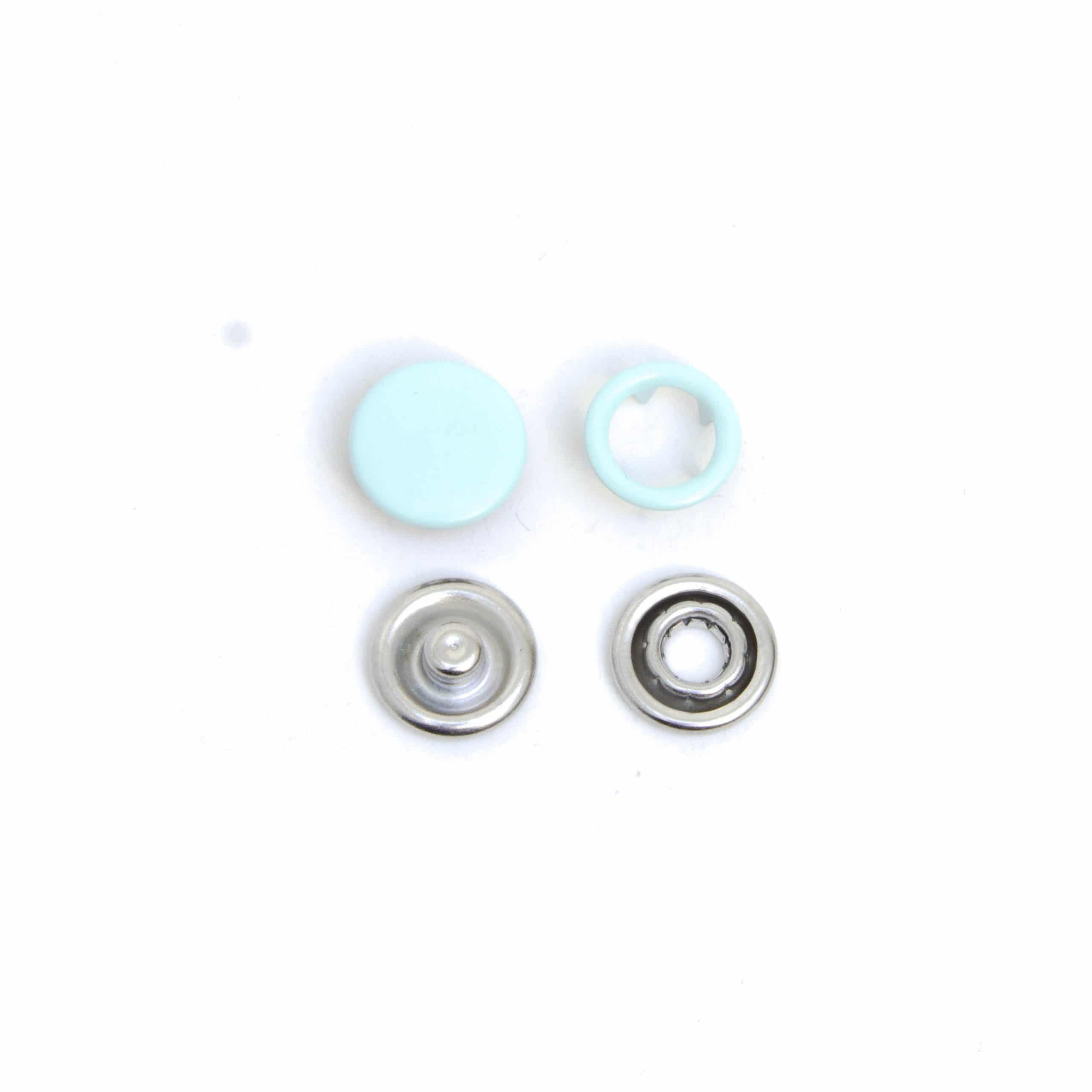 Jersey-Druckknopf Pastell-Blau Matt/Puder-Optik JuSt Snaps