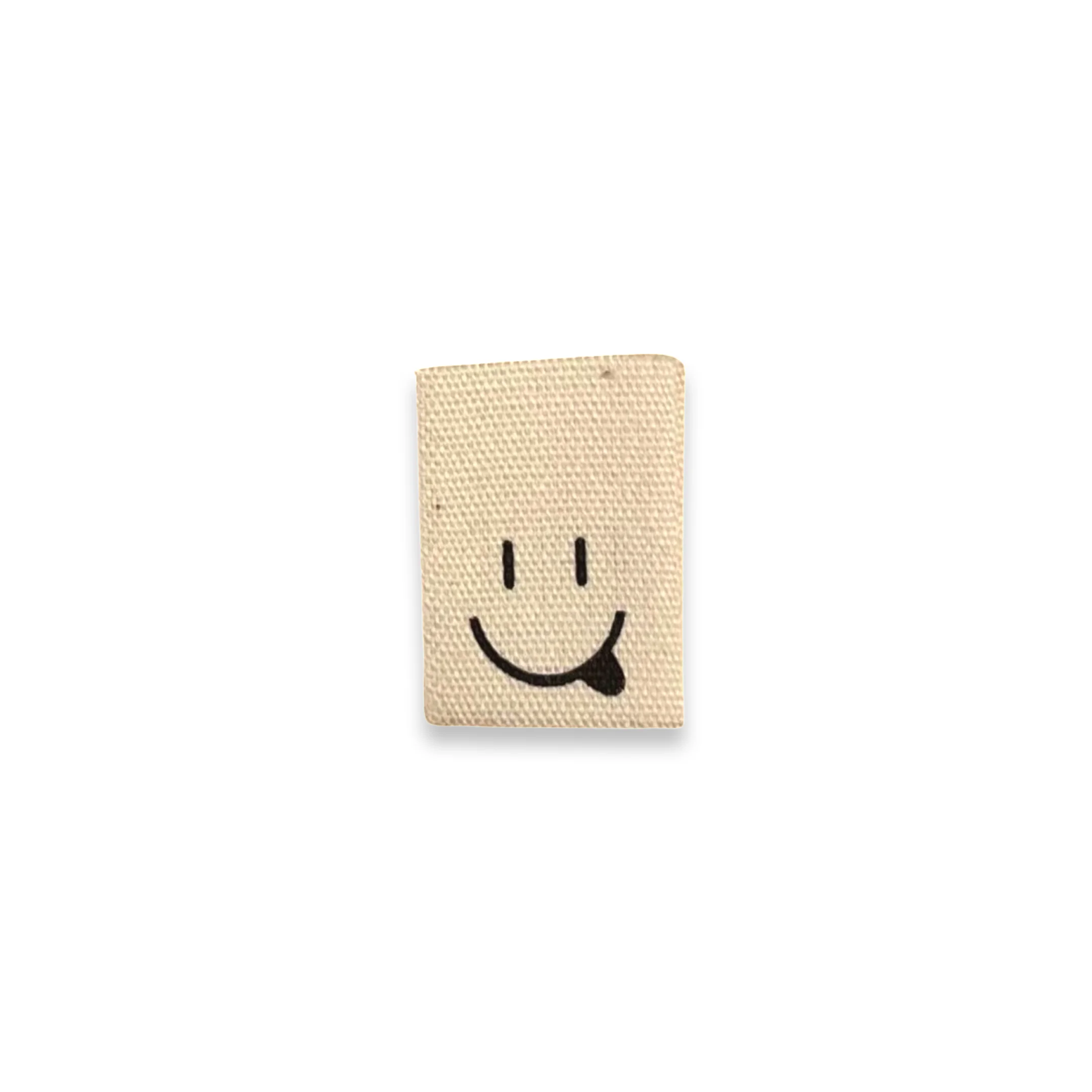 2 Baumwoll-Labels klein "Smiley frech"