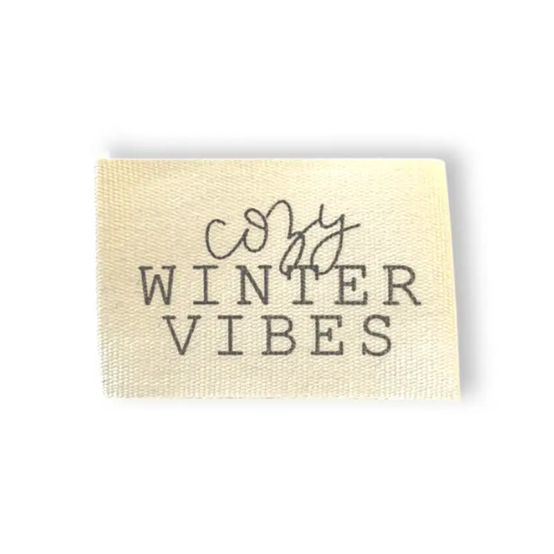 Weblabel beige mit Aufdruck my Winter Vibes