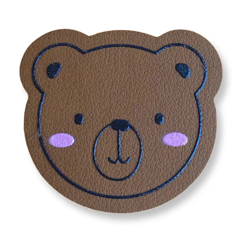 Aufnäher Kunstleder Bär