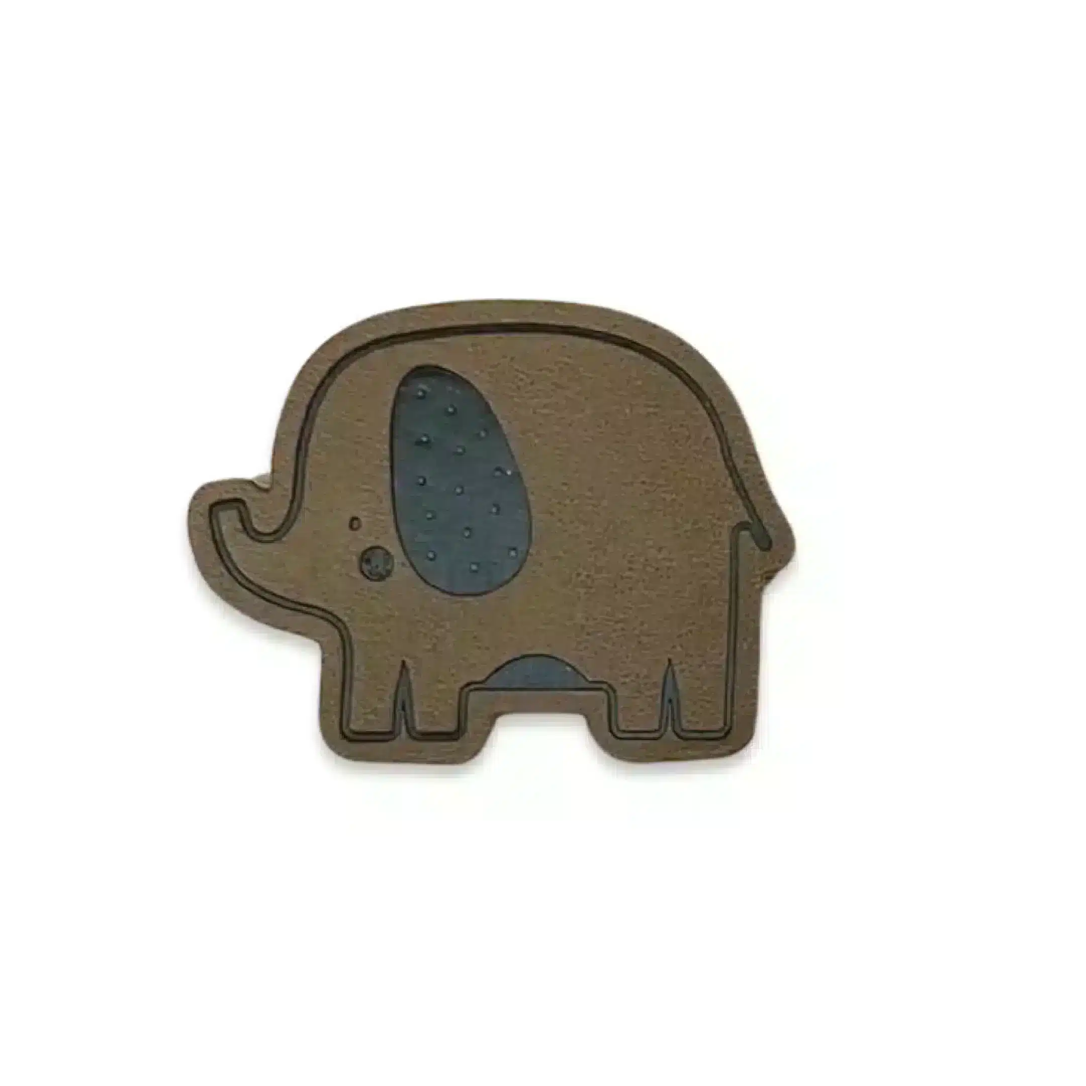 2 Aufnäher Iron-on Kunstlederlabel "Elefant"