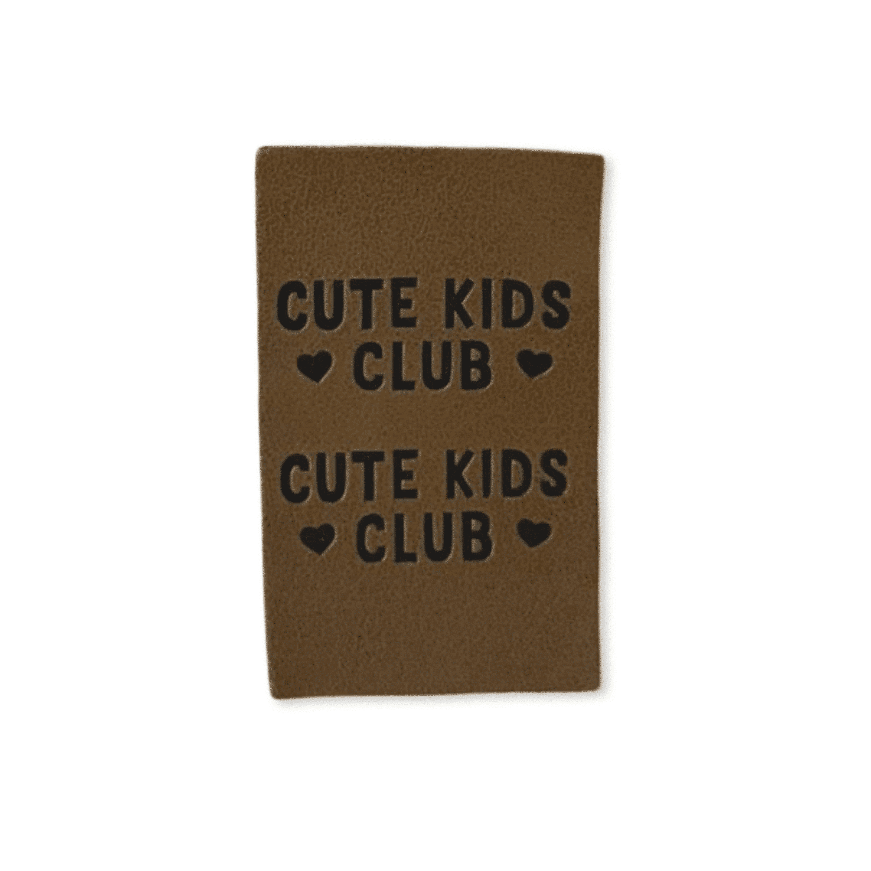 2 Aufnäher Iron-on Kunstlederlabel "Cute kids club"