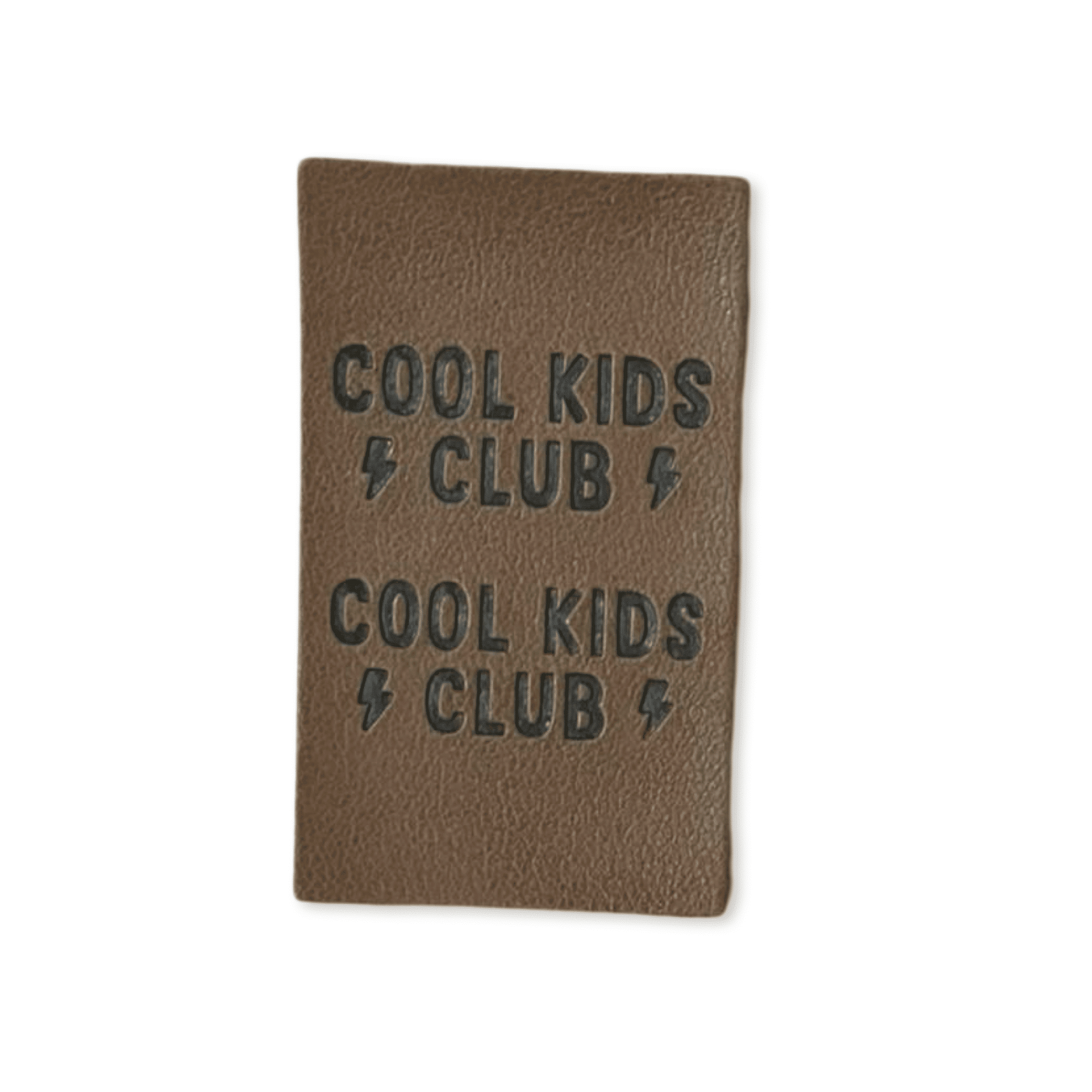 2 Aufnäher Iron-on Kunstlederlabel "Cool kids club"