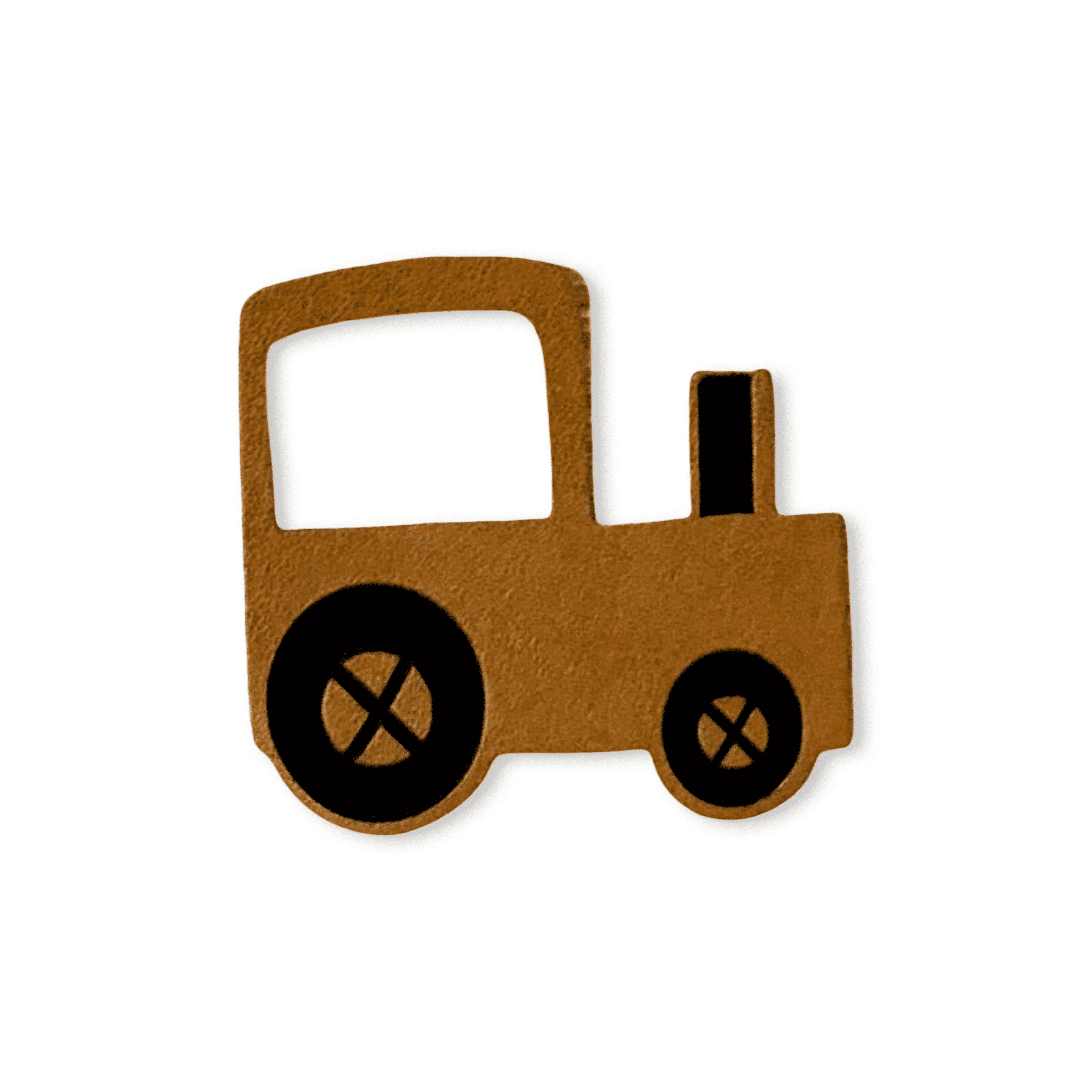 2 Aufnäher Iron-on Kunstlederlabel "Traktor"