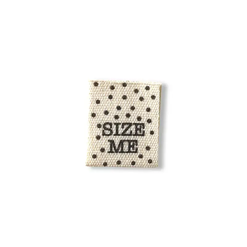 Größenetikett size me mit Punkten