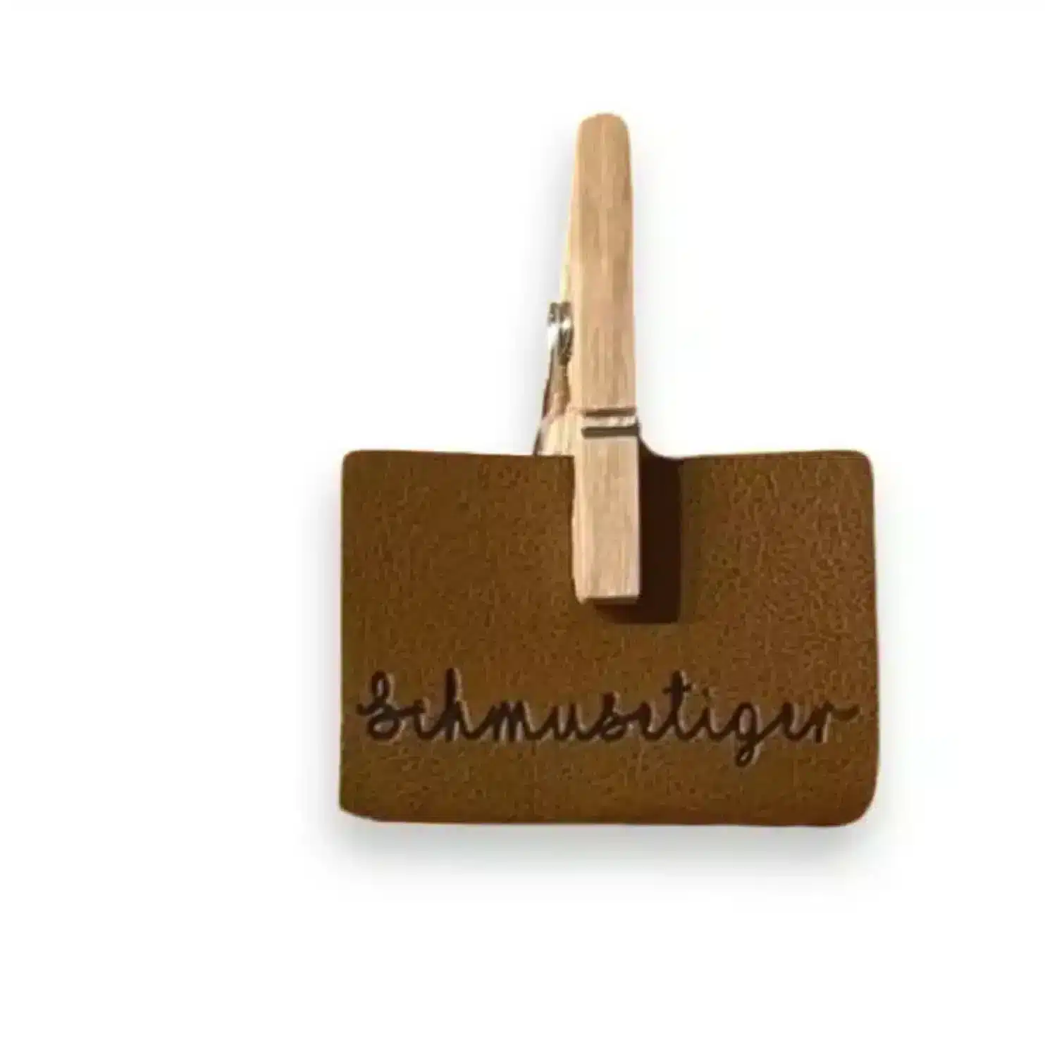 2 Aufnäher Kunstlederlabel "Schmusetiger"