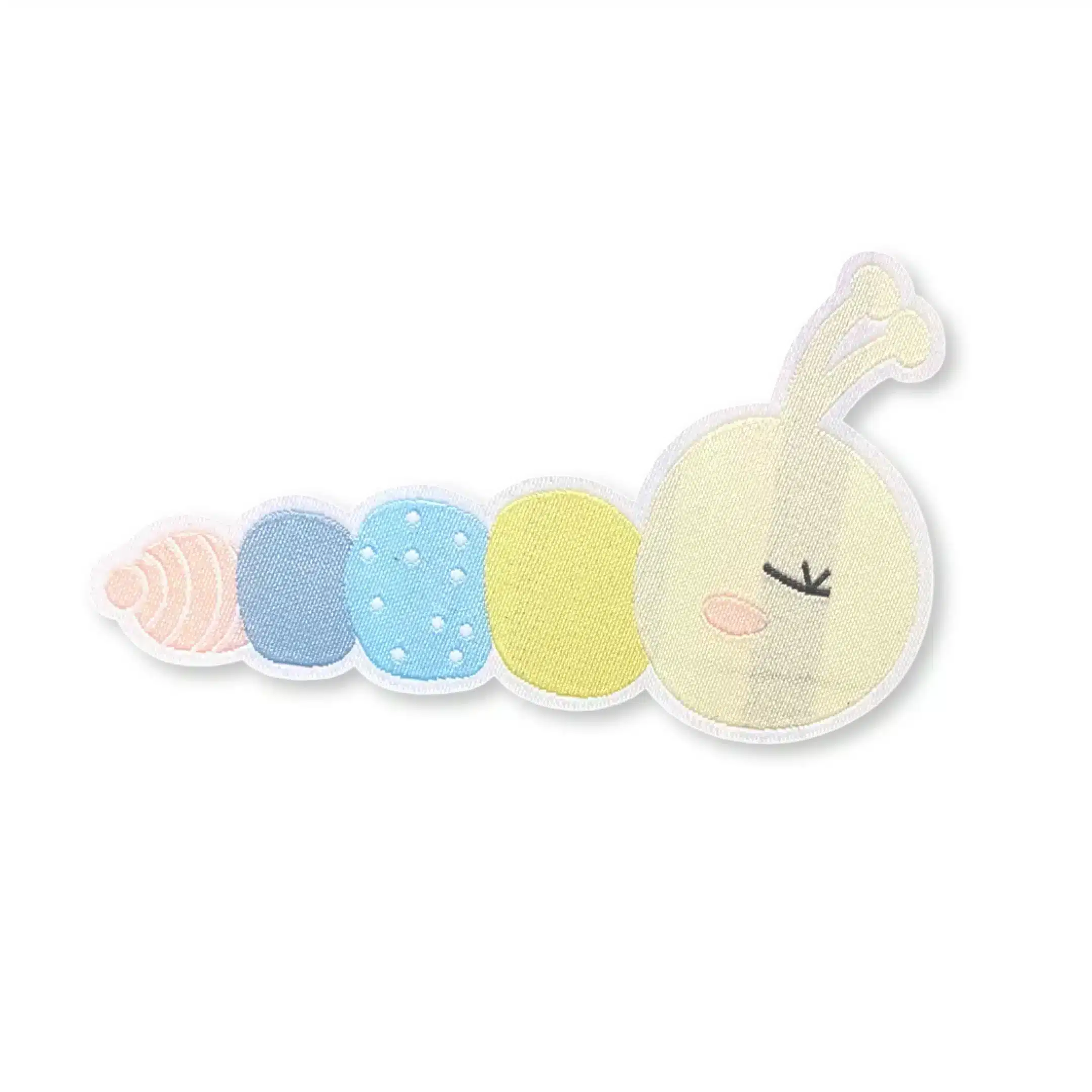 2Stk. Iron-on Web-Patch "Raupe Kontur rosa"