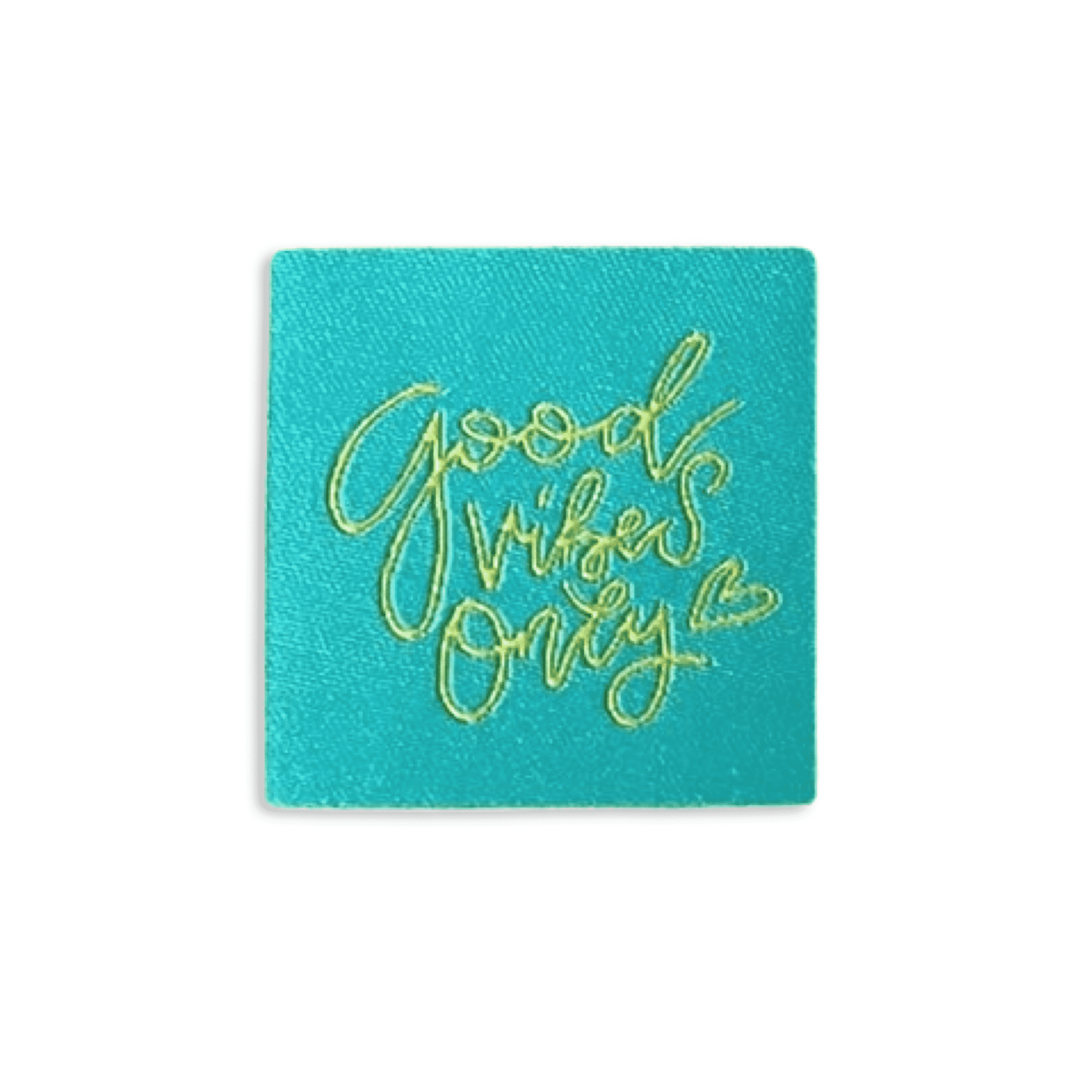 2Stk. Iron-on Web-Patch "Good vibes only" türkis