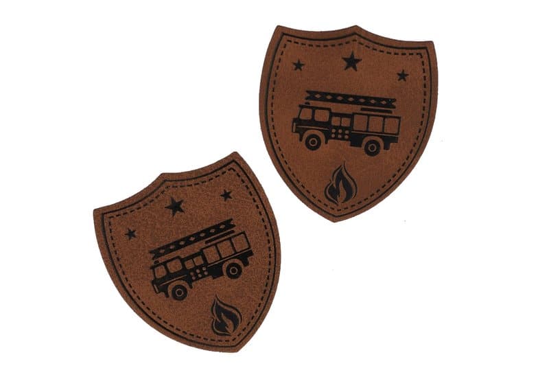 Kunstlederlabels "Feuerwehr" 5Stk.