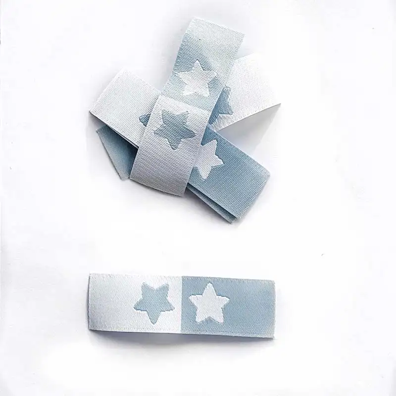 Weblabels blau und weiß mit Aufdruck Stern