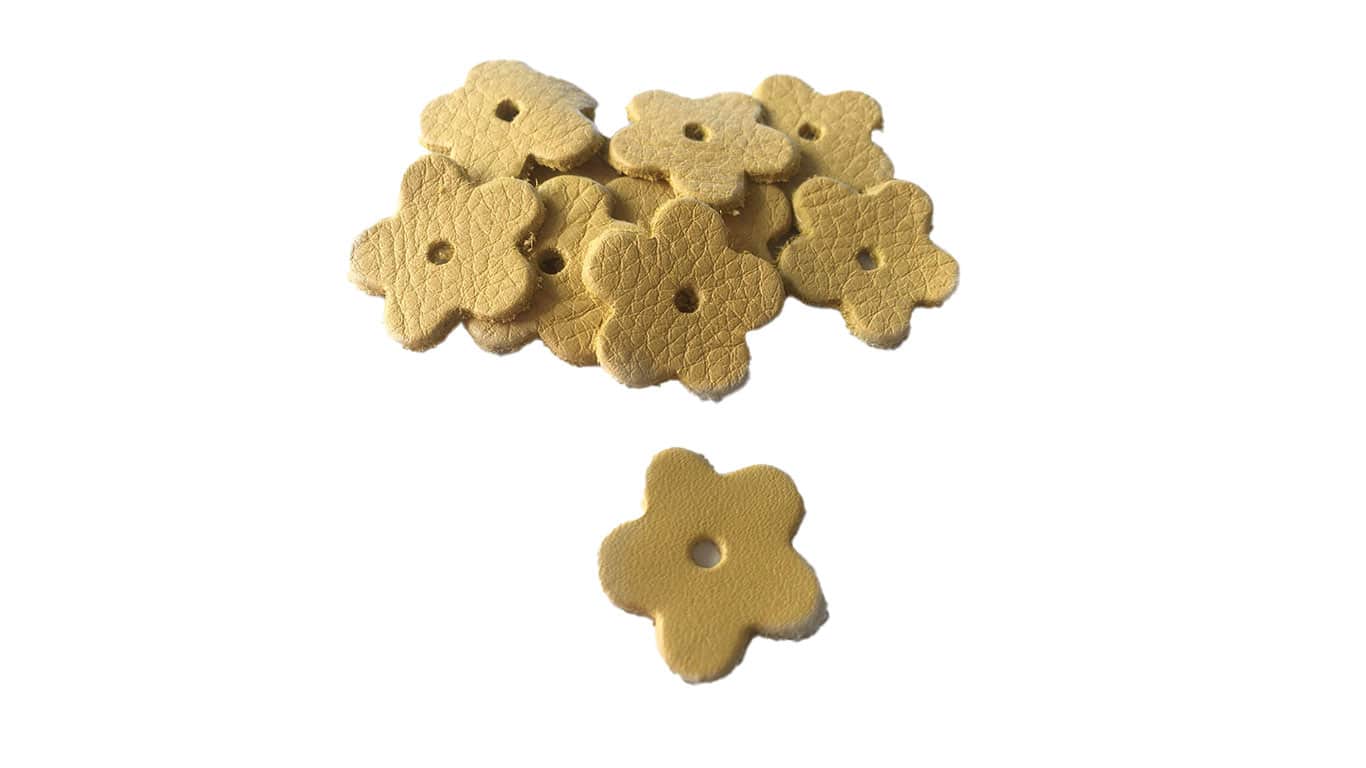 Lederblumen Patches in der Farbe gelb