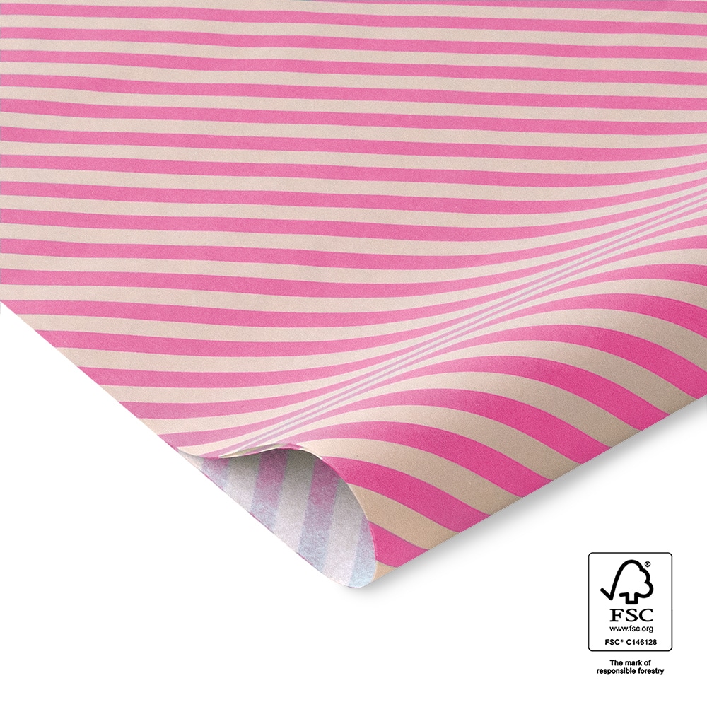 Seidenpapier Pink Stripes weiss 50x70cm