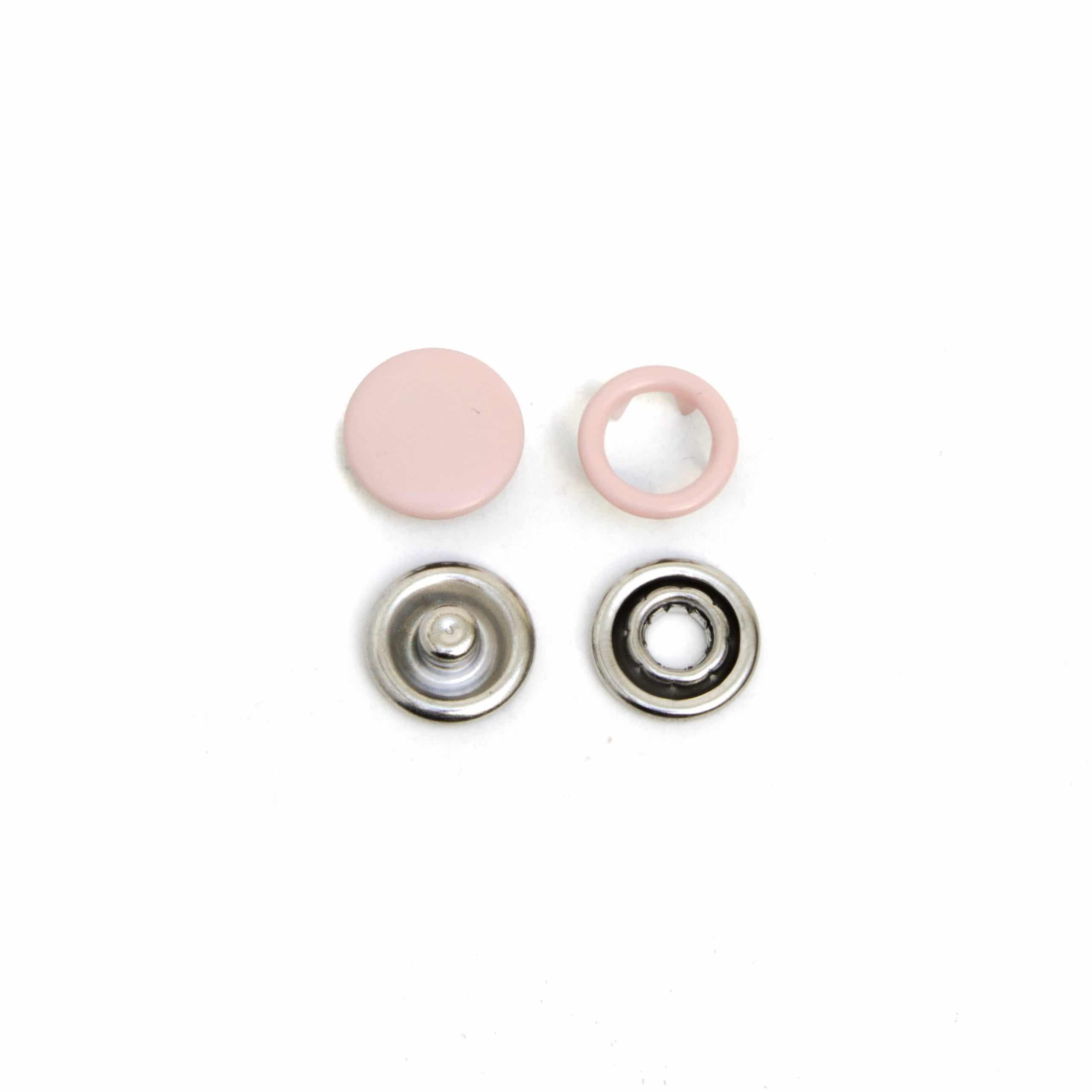 Jersey-Druckknopf Pastell-Rosa Matt/Puder-Optik JuSt Snaps