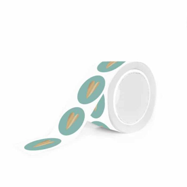 Sticker gold-Effekt Herz misty green 35mm – Bild 3