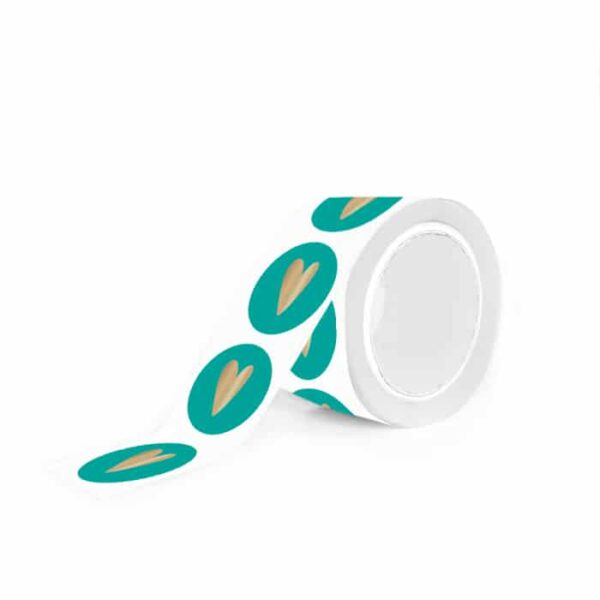 Sticker gold-Effekt Herz petrol 35mm – Bild 2