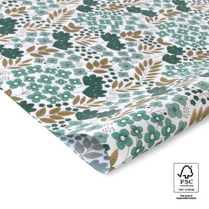 Seidenpapier Blumen petrol 50x70cm