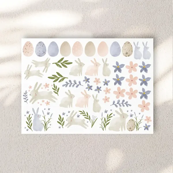 1Bogen Kerzentattoos Oster-Motive watercolor A5 - Image 2