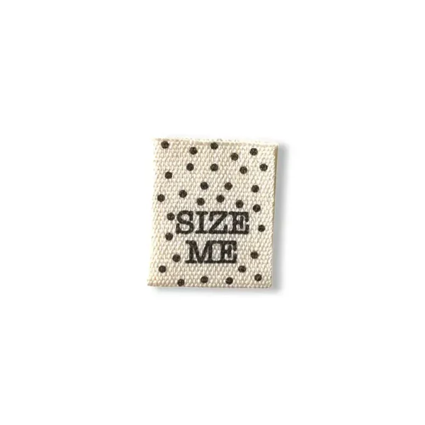 Größenetikett size me mit Punkten