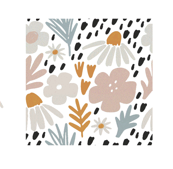 2Stk. Iron-on Weblabels Blumenmuster